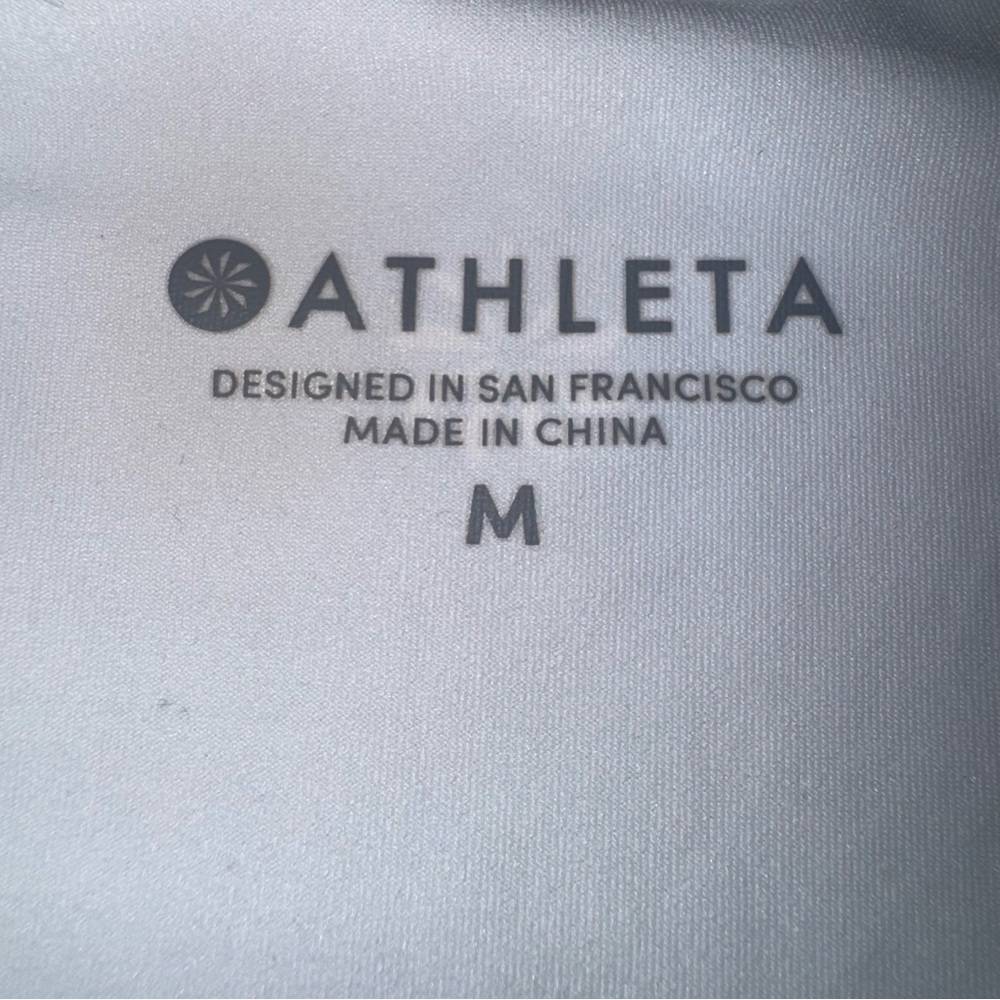 Athleta Medium White Cadence Tank Top Sheer Mesh Details‎ Activewear Athleisure - Picture 4 of 10